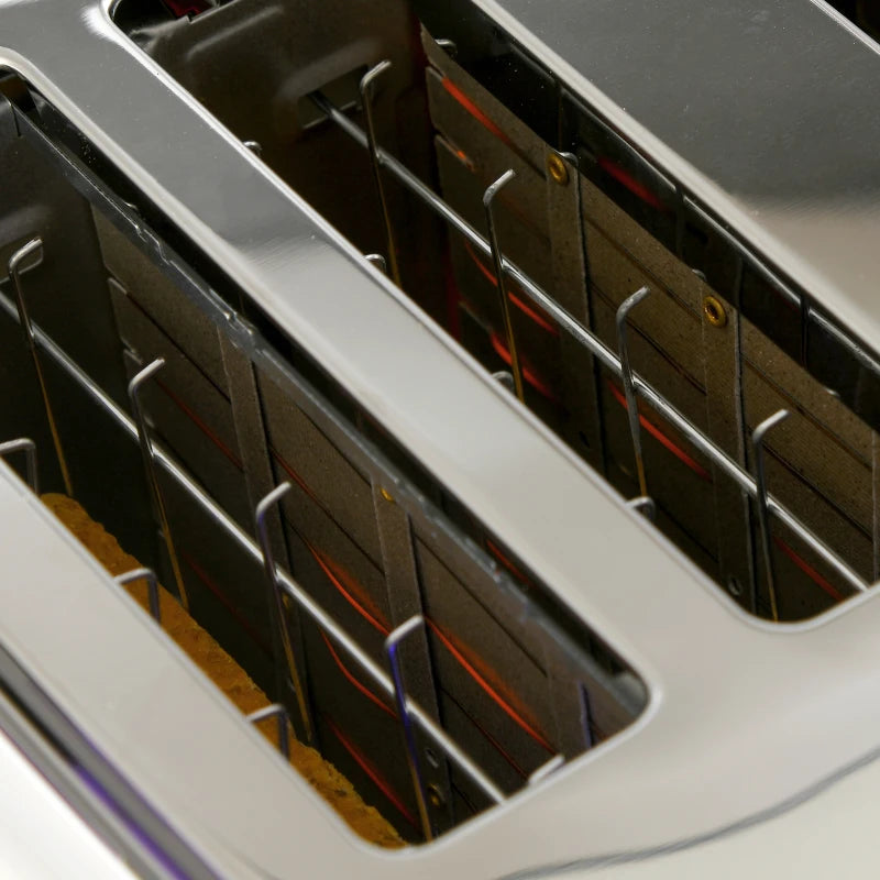 Premium Four-Slice Honeycomb Toaster in White - Fast Toasting, Stylish Design, Perfect for Family Breakfasts