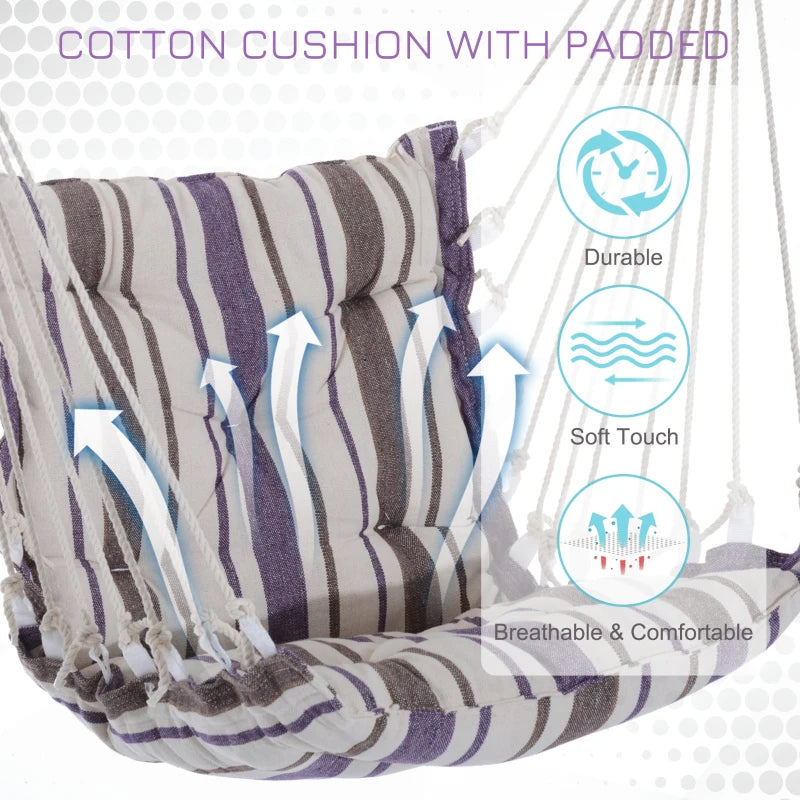 Brown Hanging Rope Garden Hammock Chair