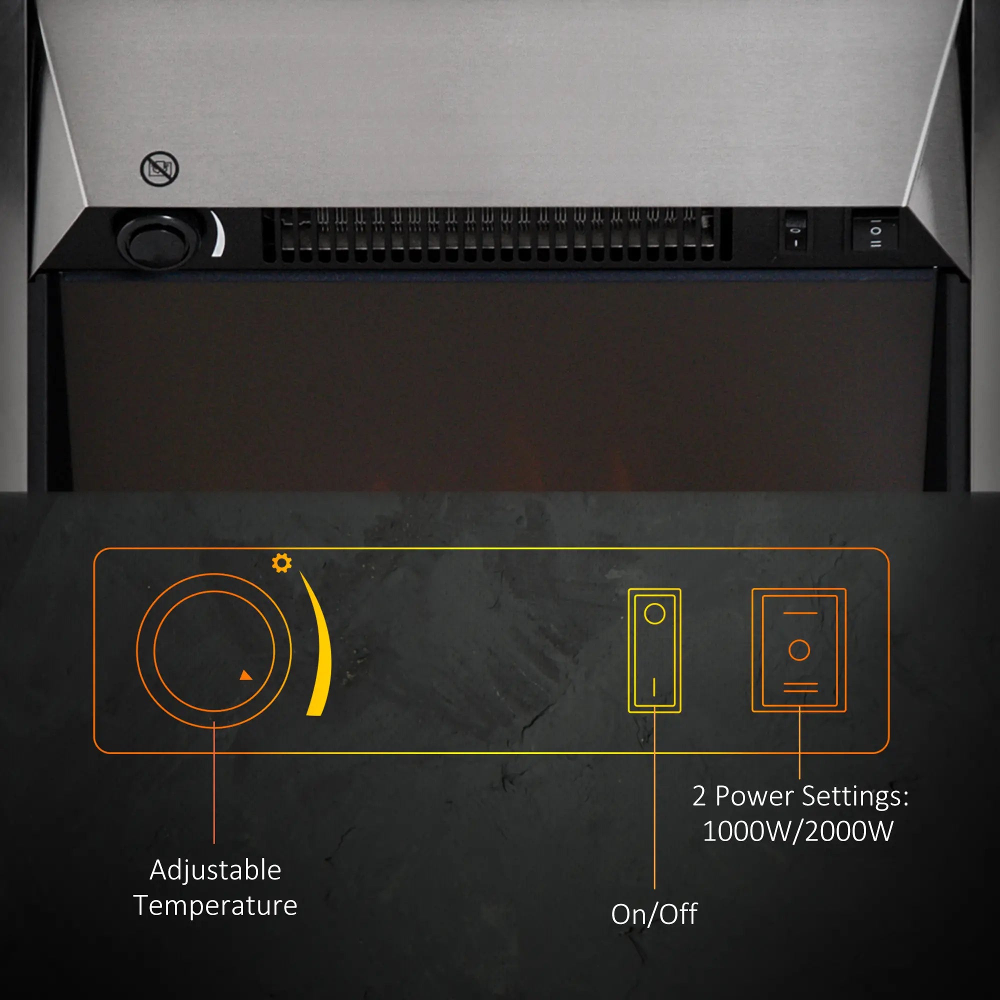 Metal Electric Fireplace