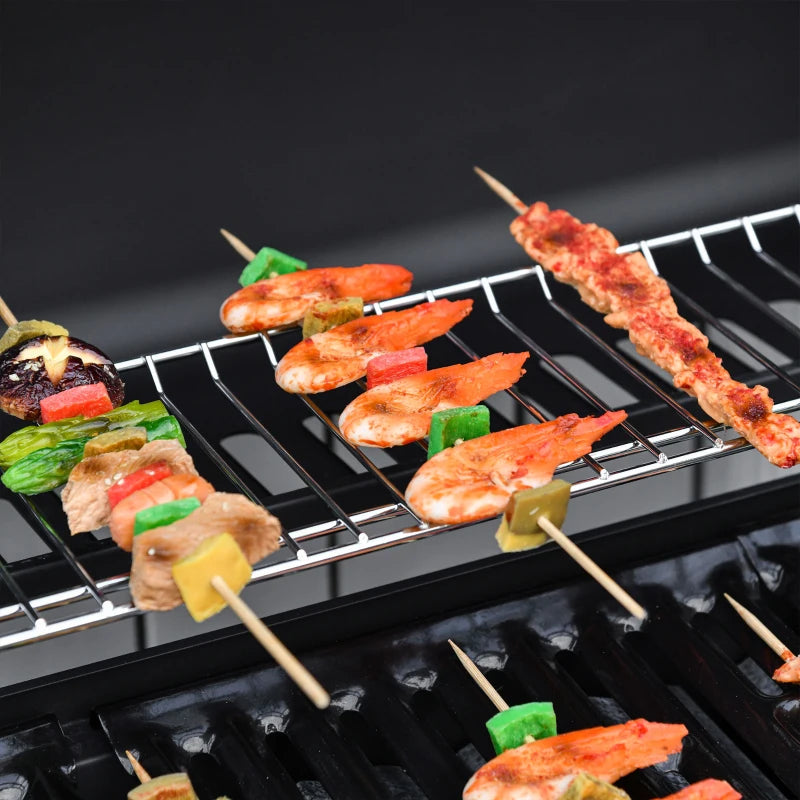 7-Burner Gas Grill with Thermometer & Storage, Black