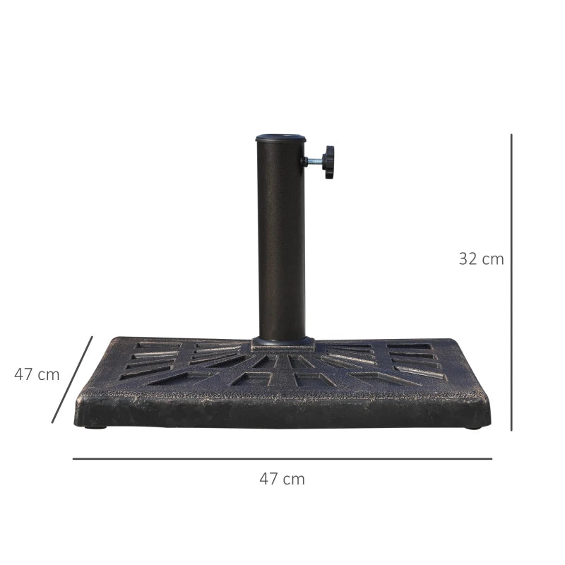 Bronze Patterned Resin Square Umbrella Stand Base - 15kg