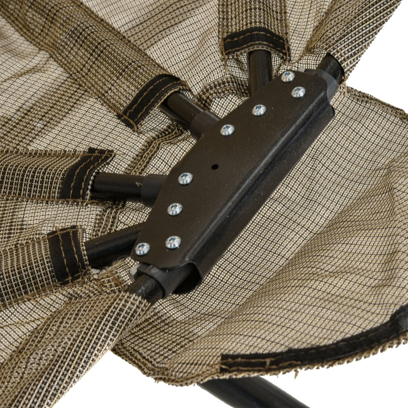 Brown Double Seater Texteline Swing Hammock Chair with Stand and Cushion