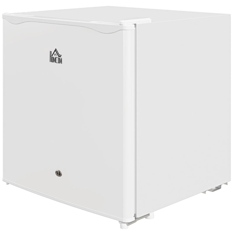 46L Lockable Countertop Fridge - Cream White Mini Refrigerator for Home, Office, and Dorm - Compact & Stylish Design