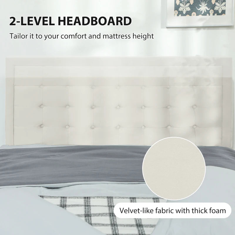 Cream Double Ottoman Bed Frame with Front Drawer for Stylish Storage Solutions