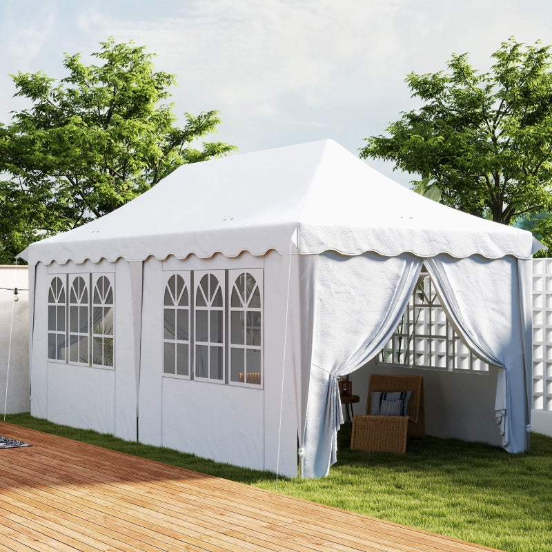 Height Adjustable 3x6m Pop Up Gazebo with Sides