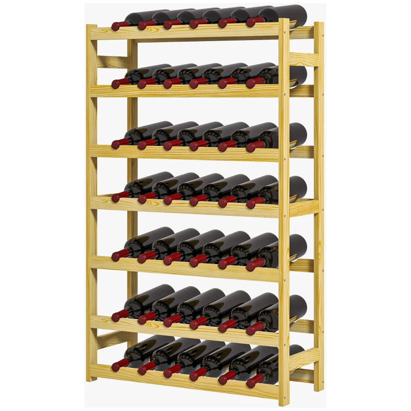 42-Bottle Wooden Wine Rack - Elegant Natural Finish for Home or Restaurant - Stylish Wine Storage Solution