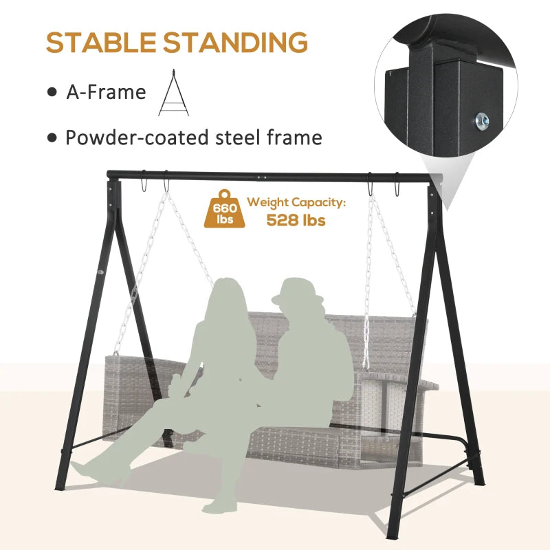 Black Steel Frame Swing Seat Stand