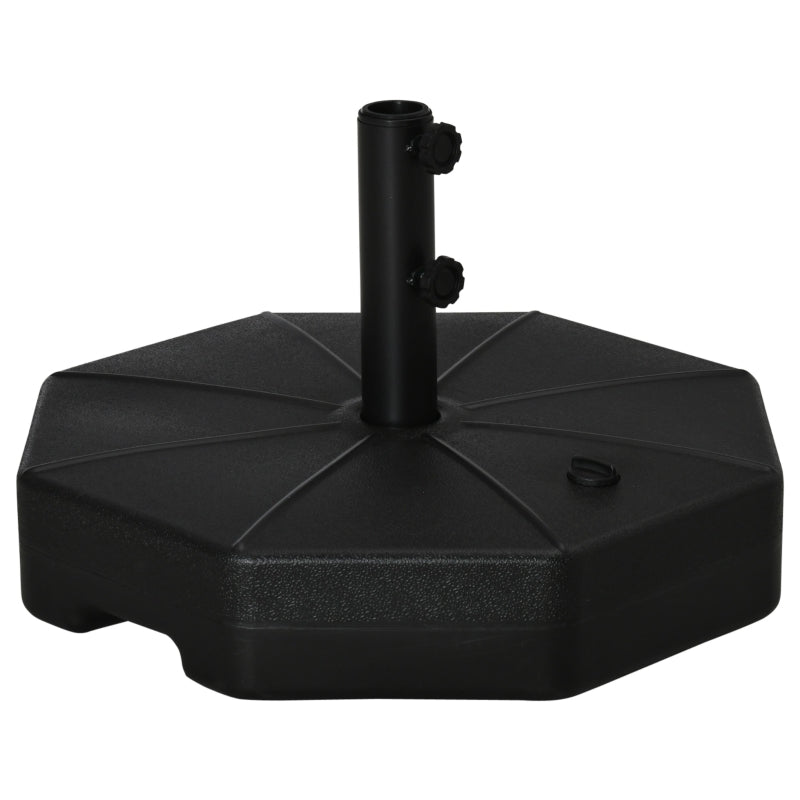 Black Octagonal Garden Umbrella Stand, 28kg Water or 40kg Sand Fill