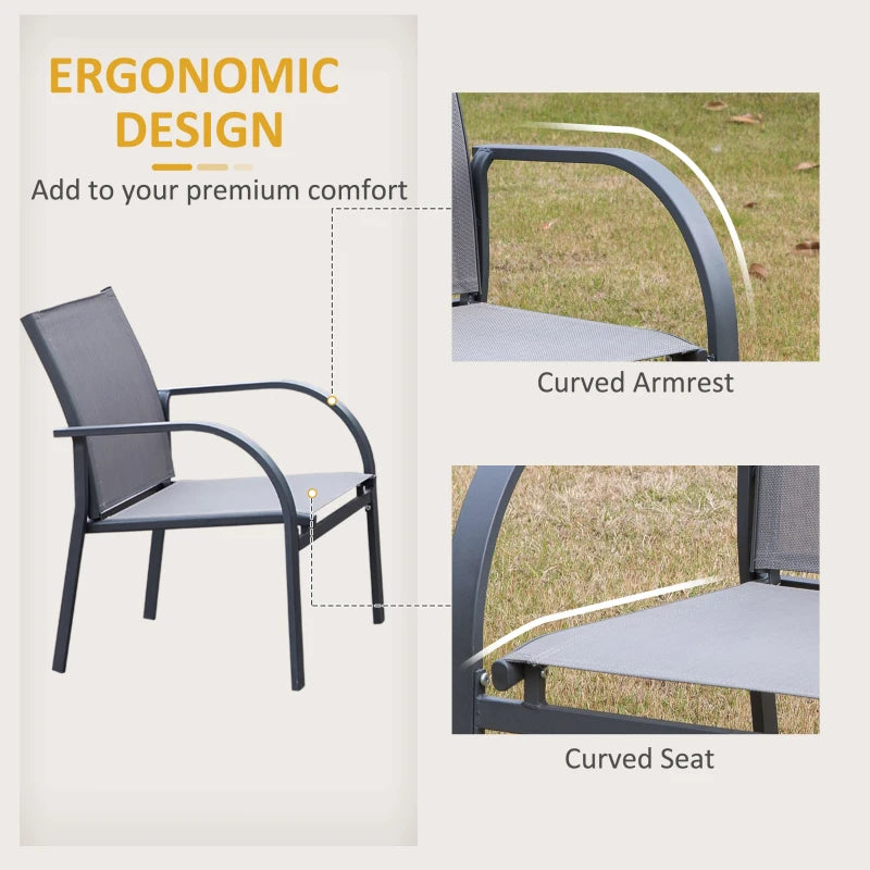 Four-Piece Minimalist Garden Patio Set in Stylish Grey for Outdoor Relaxation