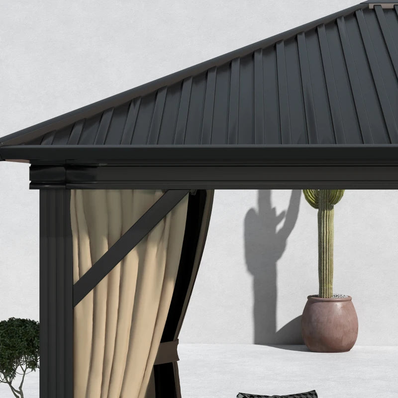 3.6m x 3m Hardtop Gazebo With Aluminium Frame