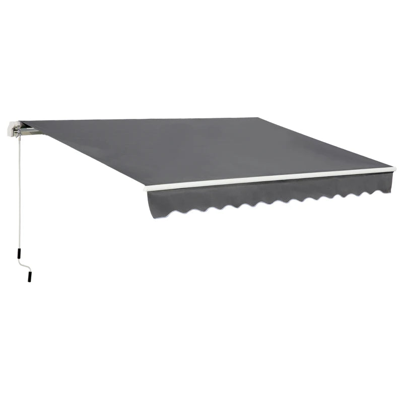 Grey 4m x 2.5m Manual Awning With Handle - Grey