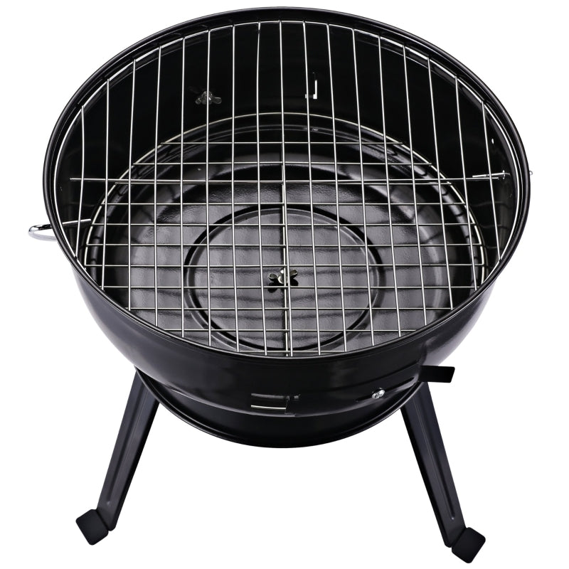Portable Metal Tripod Charcoal BBQ Grill in Black and Red