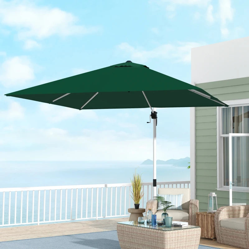 3m x 3m Square Cantilever Parasol with Cross Base - Aluminium Frame