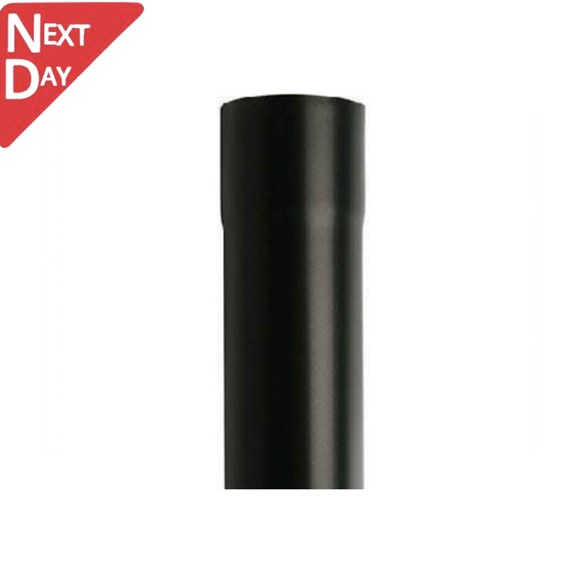 80mm Black Coated Galvanised Steel Downpipe 3m Length