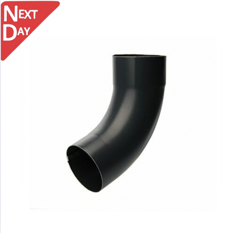 60mm Black Galvanised Steel Downpipe 70 Degree Bend