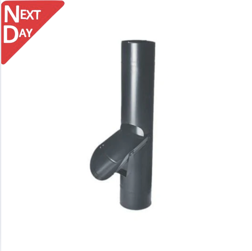 80mm Anthracite Grey Coated Galvanised Steel Downpipe Diverter