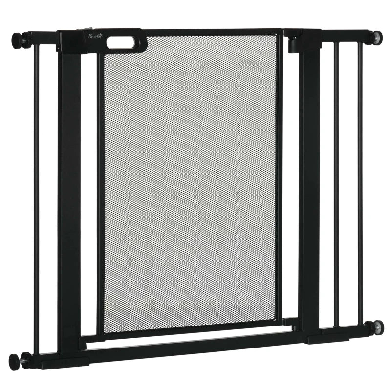 Adjustable Pressure Fit Safety Gate for Staircases, Hallways & Doorways - Black, 75-103CM with Extensions Kit