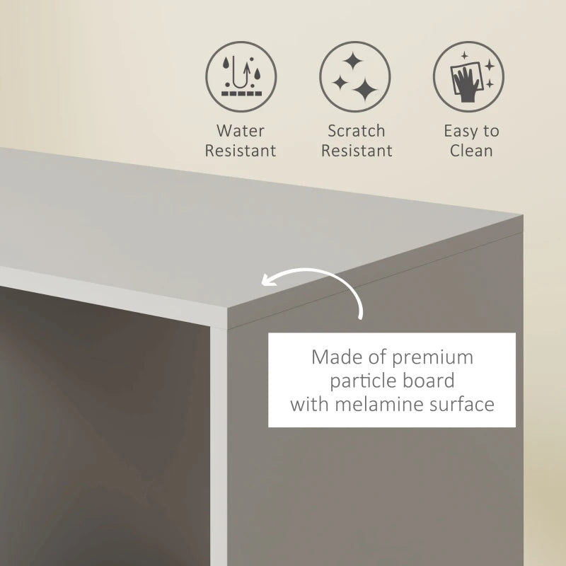 Mobile Open Wardrobe with Clothes Hanging Rail and Storage Shelves for Bedroom or Hallway Grey