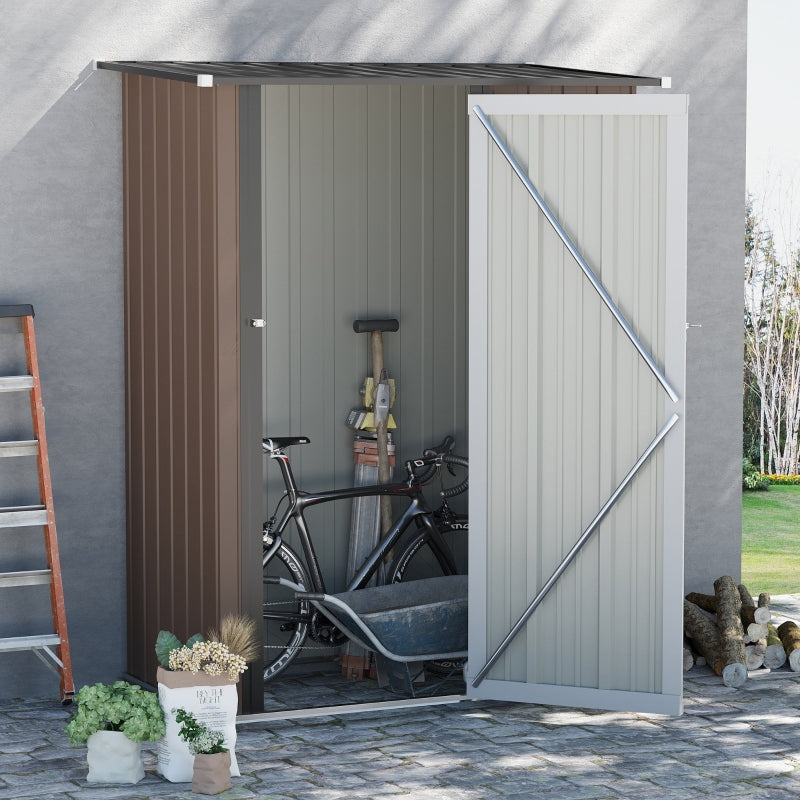 Brown 5ft x 3ft Metal Shed