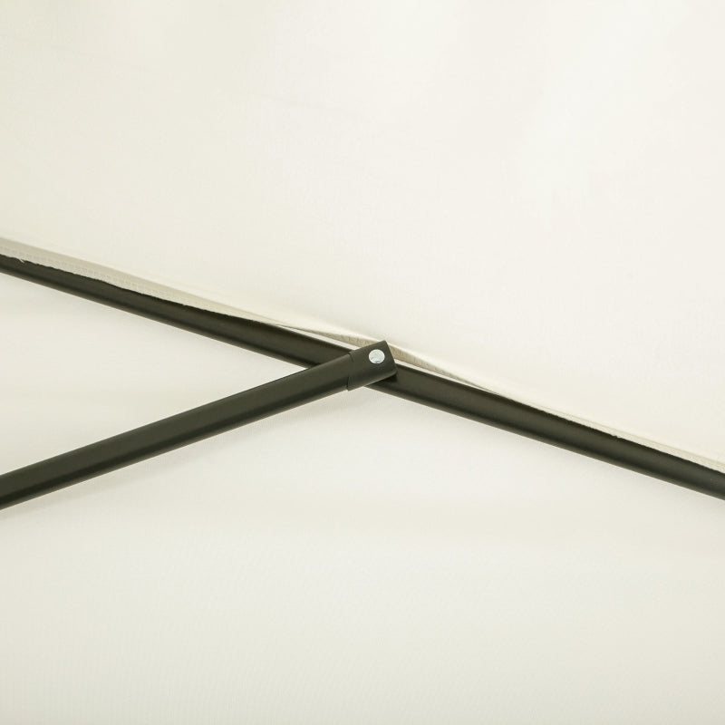 Beige Half Round Balcony Parasol with Crank Handle (2.3m) - Base Not Included