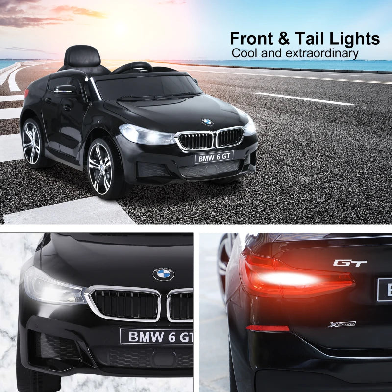 Licensed BMW 6GT Kids Electric Ride On Car 6V with Remote Control - Black Color
