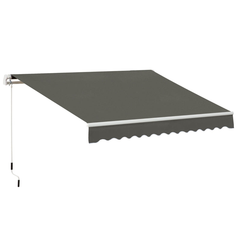 Grey 3m x 2m Retractable Porch Shade