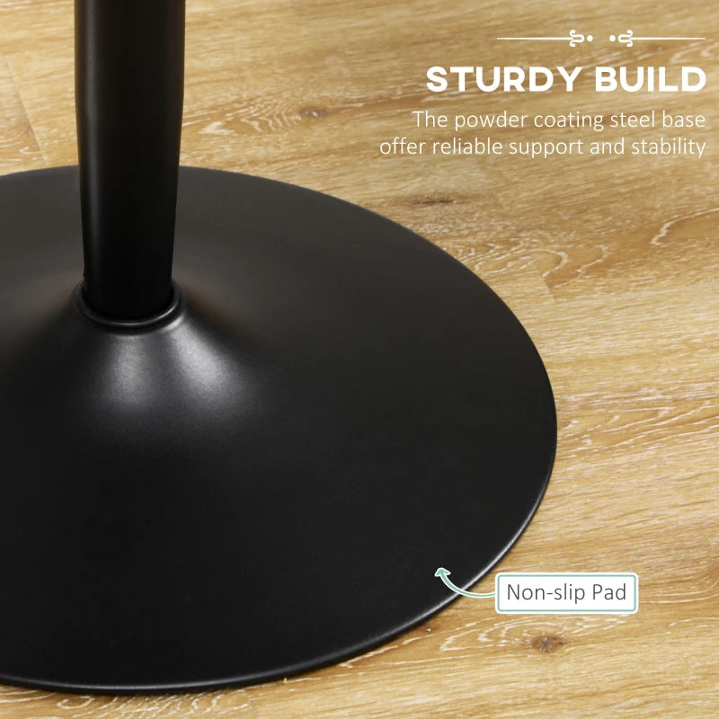 Minimalistic Black Dining Table for Two - 75H x Φ70cm Modern Design Perfect for Small Spaces