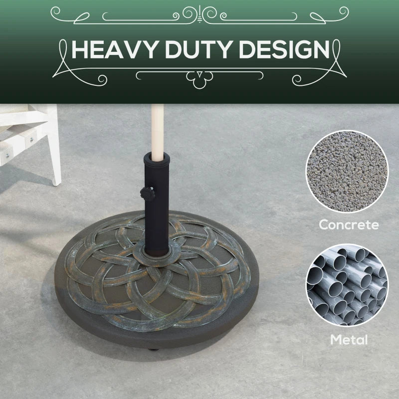 Bronze Rolling Umbrella Base with Wheels - Heavy Duty Concrete Stand