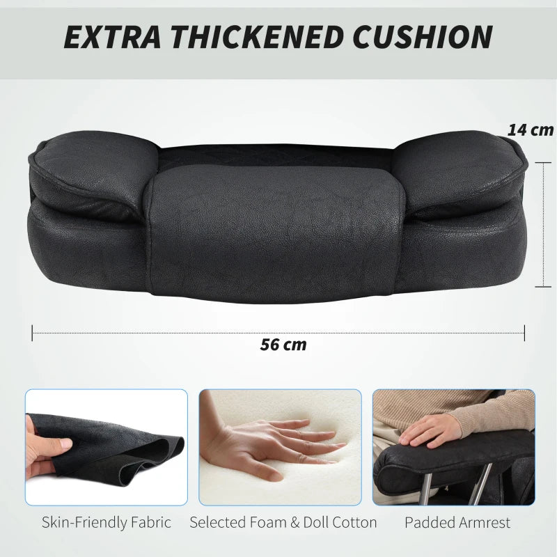 Leathaire Black Reclining Office Chair with Lumbar Support Pillow - Ergonomic Comfort for Home & Office Use