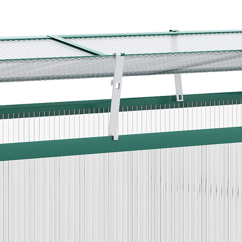 Green Aluminium Cold Frame Grow House for Flowers and Vegetables, 130x70x61cm