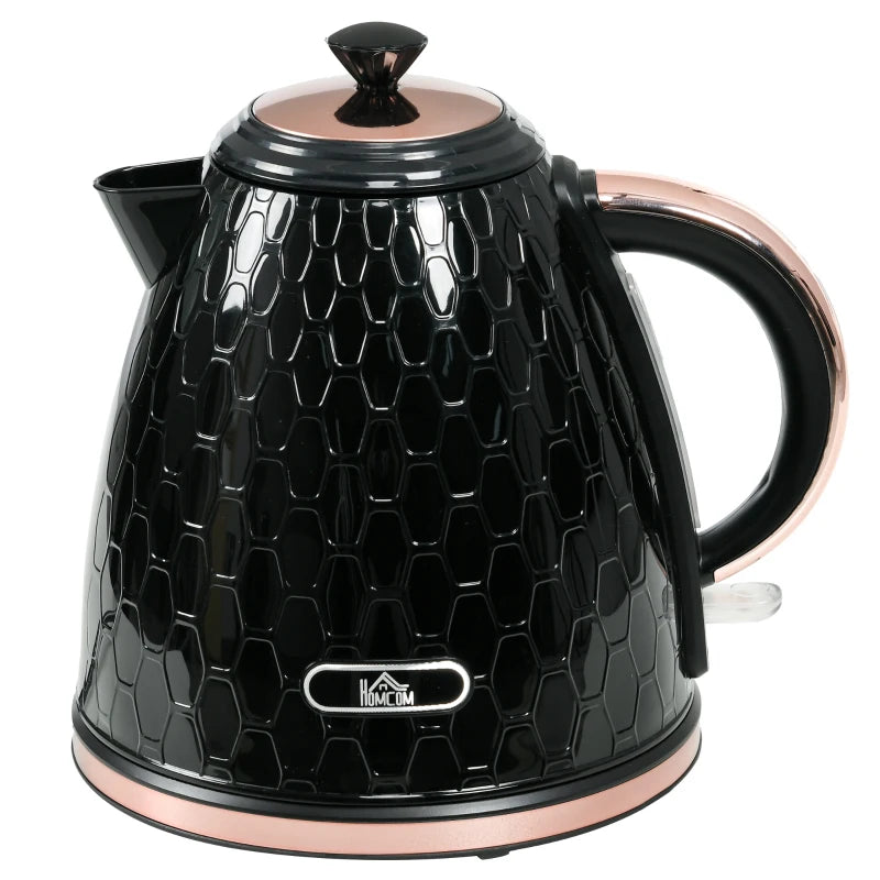 3kW Rapid Boil Black Honeycomb Kettle - Stylish Electric Tea Maker for Fast Boiling Water