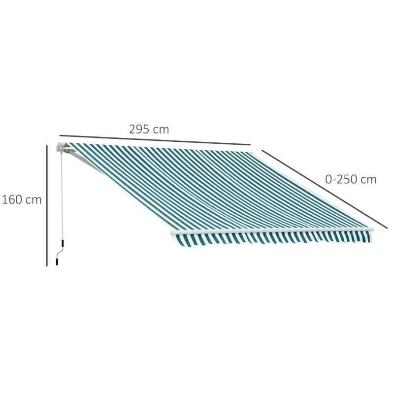 3m x 2.5m Striped Awning (Retractable)