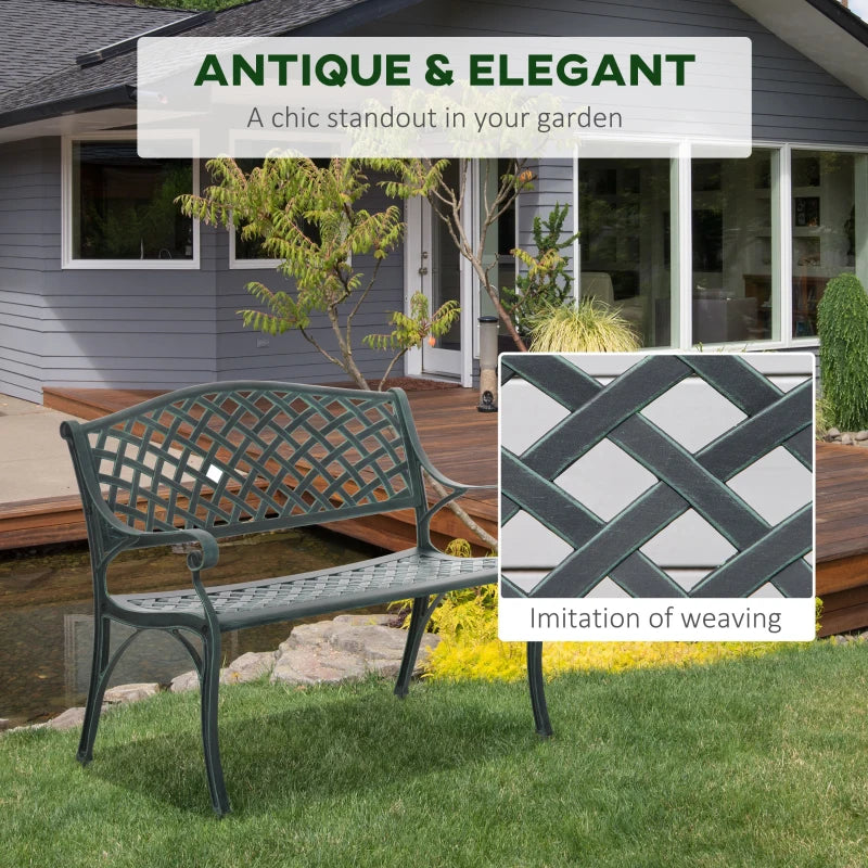 Verdigris 2-Seater Cast Aluminium Garden Bench