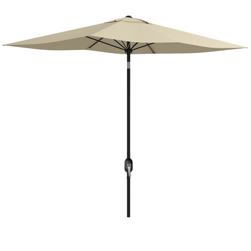 Cream White Rectangular Garden Parasol Umbrella with Crank & Tilt