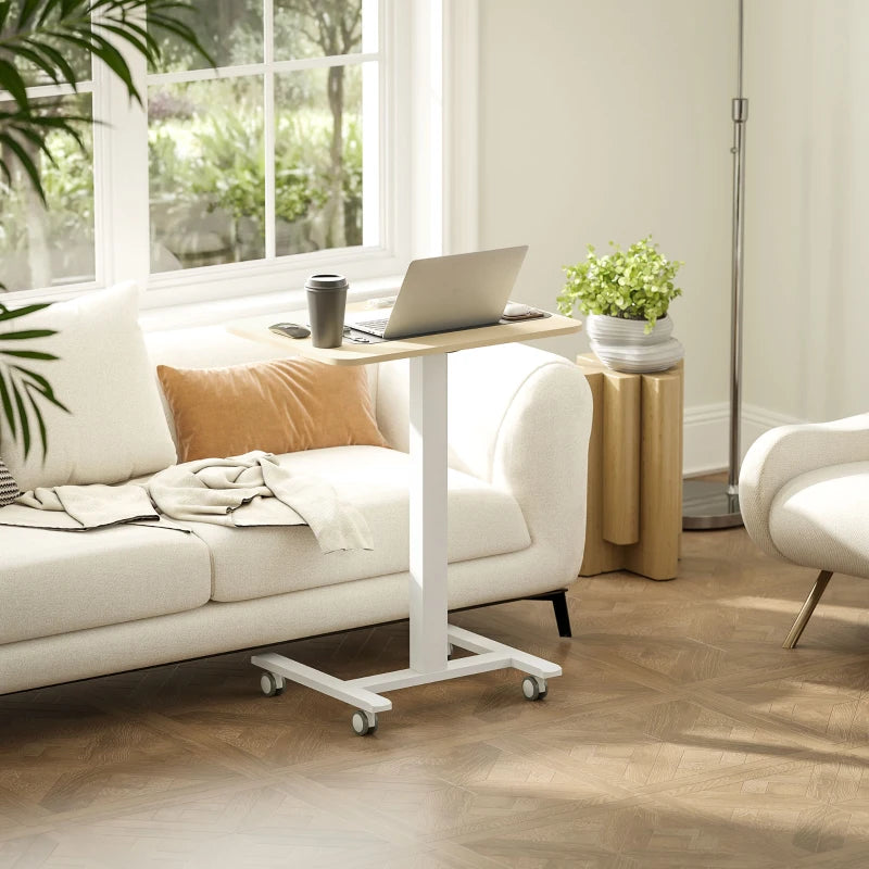 Vinsetto Height Adjustable Work Desk 68-108cm - Modern Wood-Effect & White Finish for Home Office