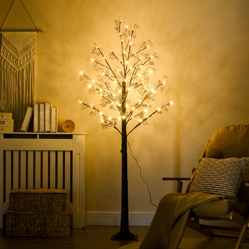 6ft Artificial Gypsophila Blossom Tree with 96 Warm White LED Lights - Perfect for Weddings, Parties, Indoor & Outdoor Decor