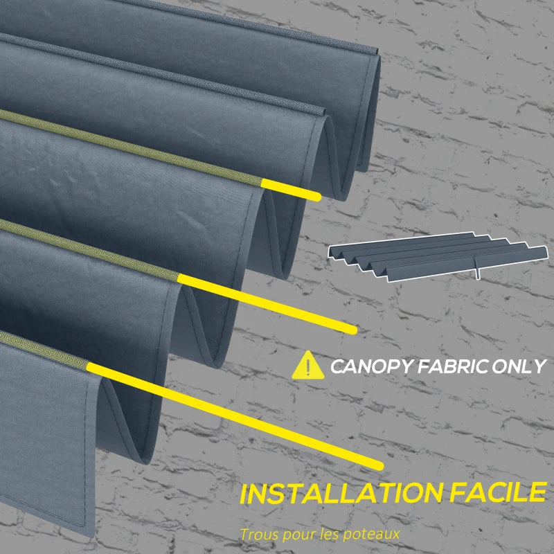 Dark Grey Retractable Pergola Sun Shade Cover, UV30+ Protected, 3x2.15m