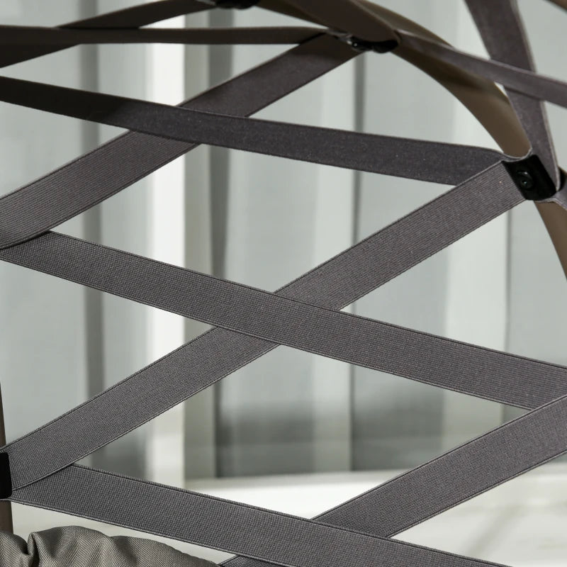 Sand Brown Folding 2 Seater Egg Chair with Cushion and Cup Pockets