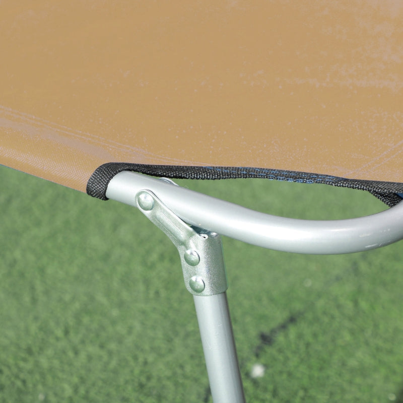 Adjustable Brown Sun Lounger with Face Canopy - Outdoor Relaxation Chair