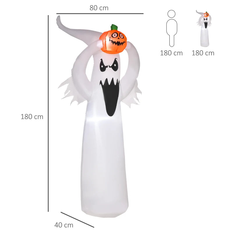 6FT Inflatable Halloween Decoration - Floating Ghost & Pumpkin for Outdoor Yard Party - 1.8m Spooky Decor