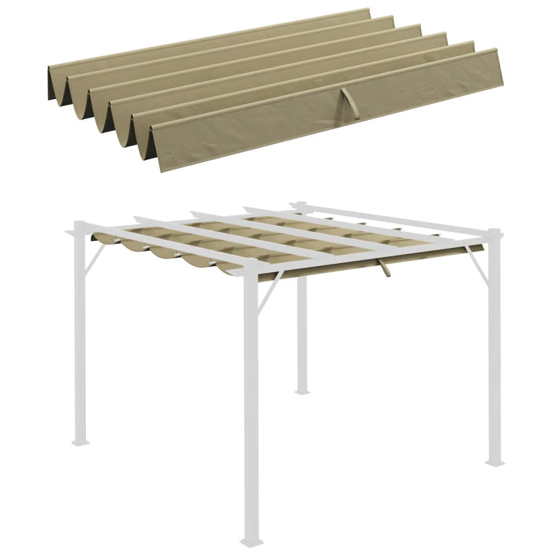 Tan Retractable Pergola Canopy for 3x3m Gazebo