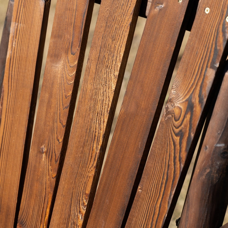 Carbonized Wood Outdoor Adirondack Lounge Chair