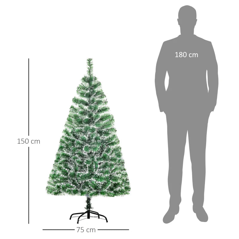 5FT Artificial Christmas Tree with Metal Stand - Indoor Holiday Decoration & Perfect Xmas Gift - Lush Branch Tips