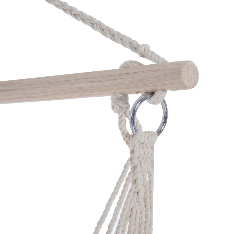 Orange Outdoor Hanging Rope Hammock Chair with Soft Padded Seat