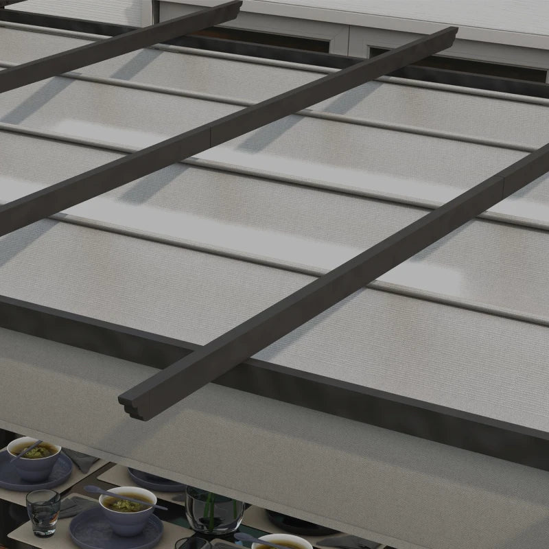 Grey 4m x 3m Aluminium Pergola with Retractable Roof