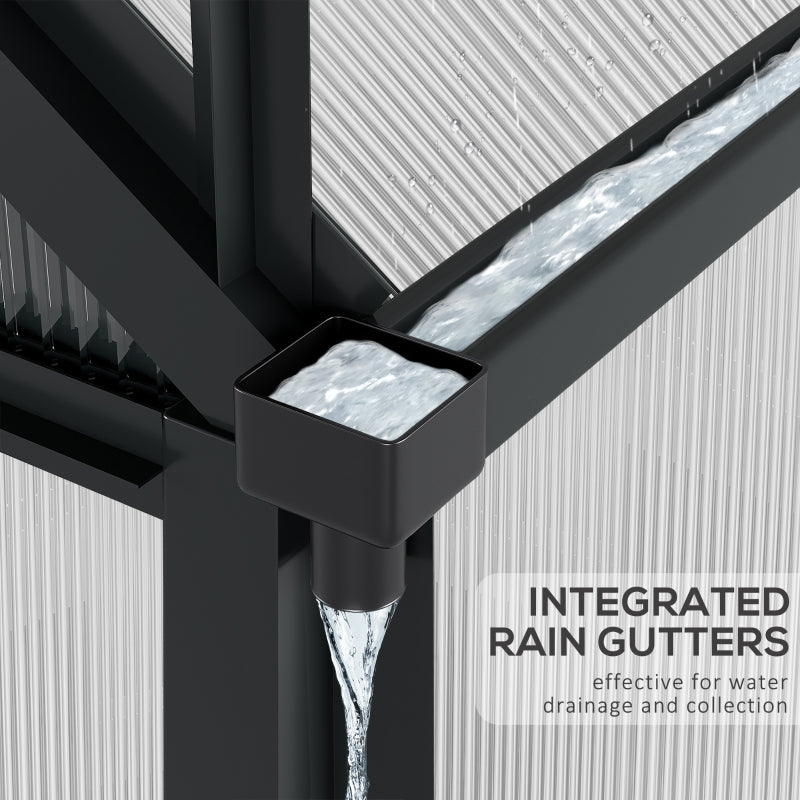 Polycarbonate Greenhouse With Aluminium Frame - All Sizes