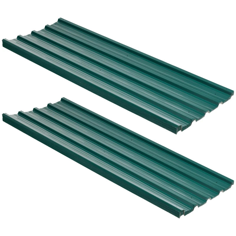 Pack of 24 Green Galvanised Metal Roofing Sheets for Sheds