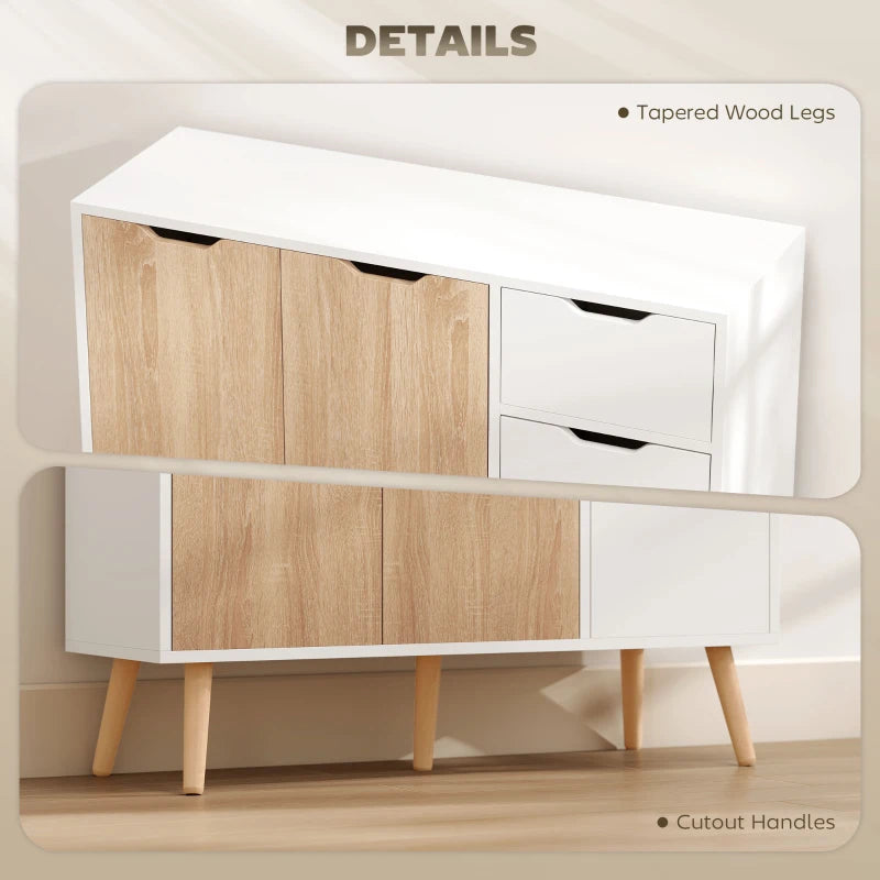 Natural Sideboard Floor Standing Storage Cabinet with Drawer - Stylish Organizer for Bedroom, Living Room & Home Office