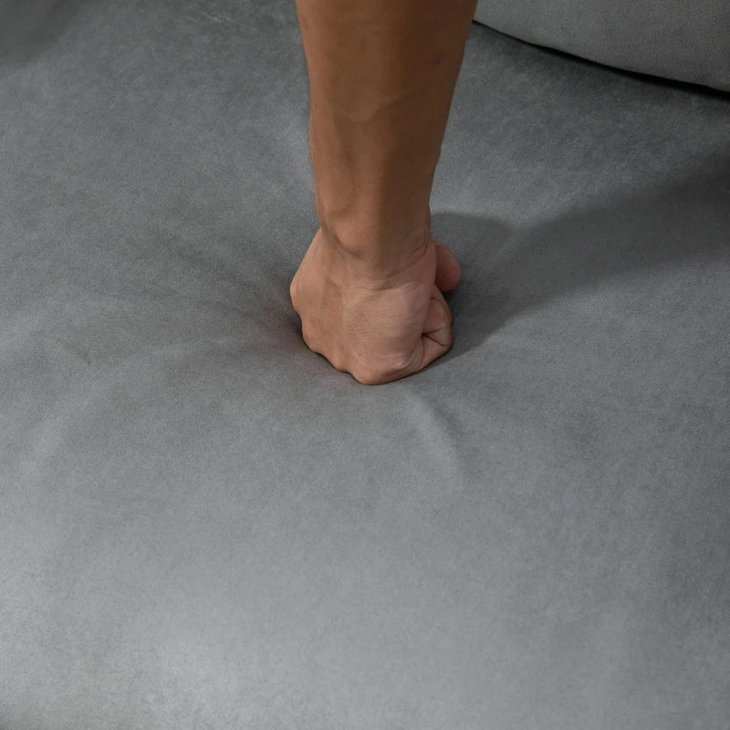 Grey Suedette Adjustable Back Futon Sofa Chair for Stylish Living Room Comfort