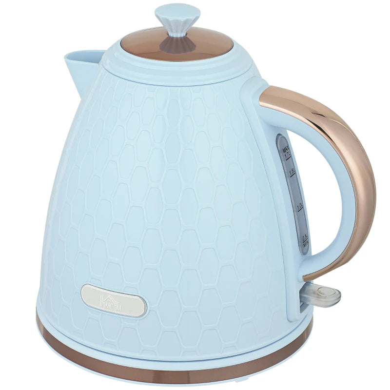 3kW Rapid Boil Light Blue Honeycomb Kettle - Stylish Electric Tea Kettle for Fast Boiling and Modern Kitchen Decor